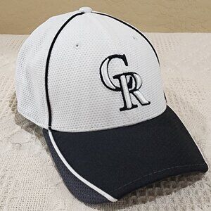 Colorado Rockies White Flex Fit New Era Black Bill Gray Edge Baseball Hat Cap